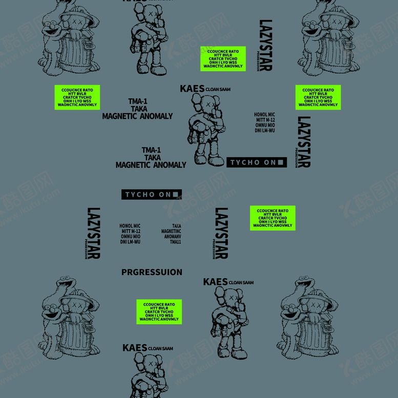 编号：42910211160300051222【酷图网】源文件下载-kaws图案