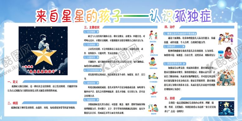 编号：92949302101938474907【酷图网】源文件下载-关爱星星的孩子展架