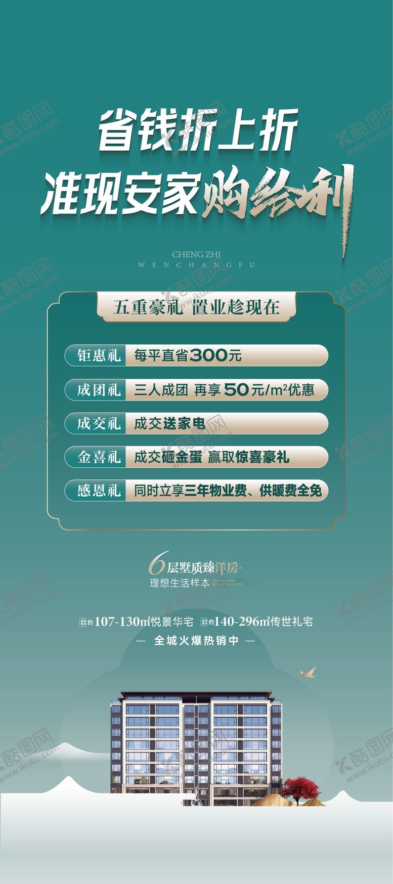 编号：95822404160131049010【酷图网】源文件下载-地产省钱安家五重礼展架