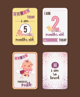 可爱婴儿生日卡片设计