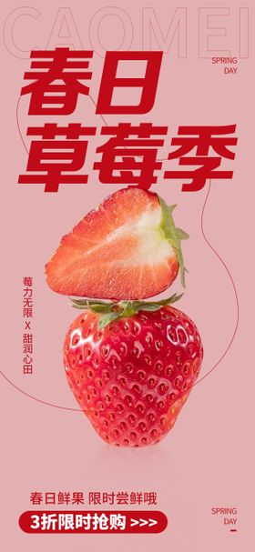 春天草莓水果促销