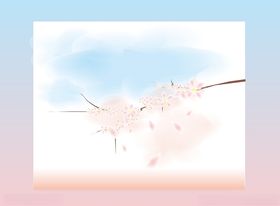 梅花樱花插画