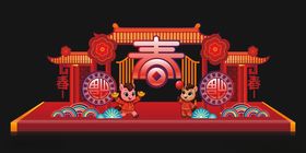 喜庆中式新年装饰场景