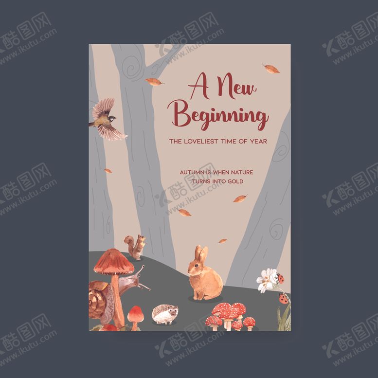 编号：14824909270820372698【酷图网】源文件下载-秋季森林童话风广告海报