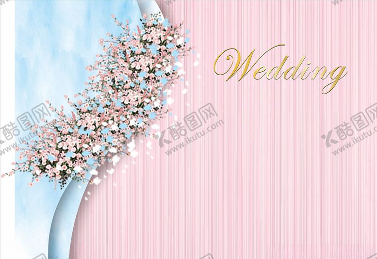 编号：72250809170746069380【酷图网】源文件下载-蓝粉婚礼签到台