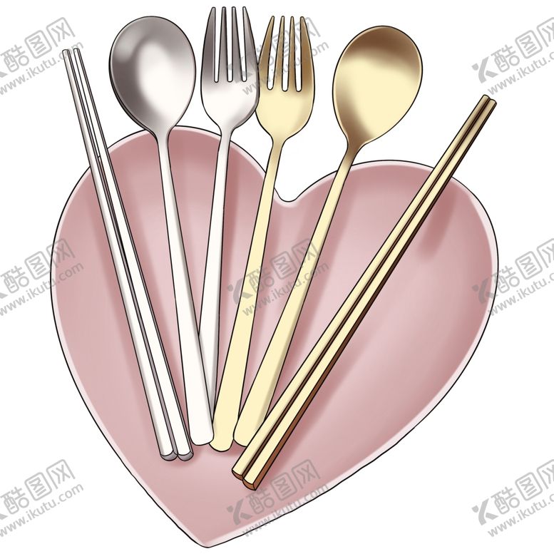 编号：48444110111334468269【酷图网】源文件下载-卡通盘子勺子叉子筷子