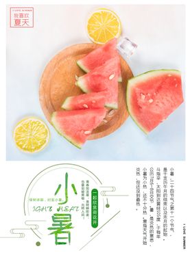 小暑海报大节日节日荷花中式