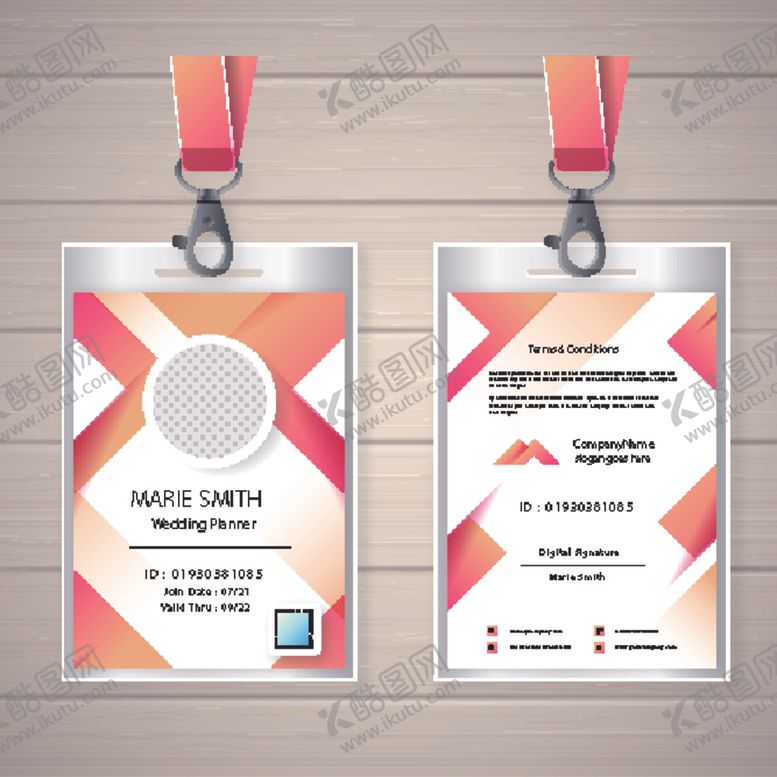 编号：38418109242332516430【酷图网】源文件下载-工作证工牌吊牌图片