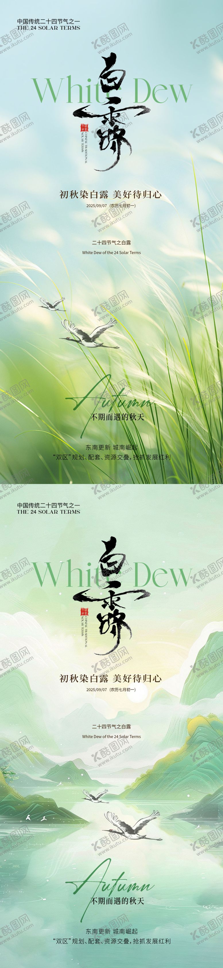 编号：96597308251419168058【酷图网】源文件下载-白露简约意境节气海报
