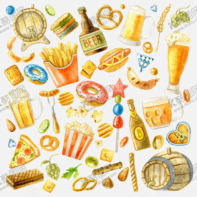 编号：78164202051036432902【酷图网】源文件下载-彩绘食物