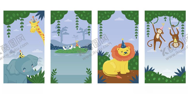 编号：23480202081910364727【酷图网】源文件下载-卡通动物背景