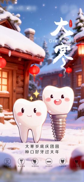 口腔大寒二十四节气海报朋友圈海报