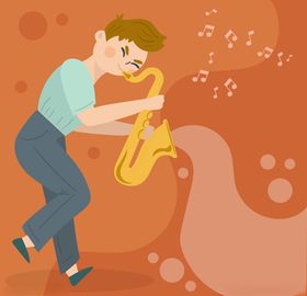 音乐家领域团插图手绘