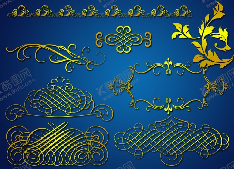 编号：67477310010319332883【酷图网】源文件下载-金色花边素材