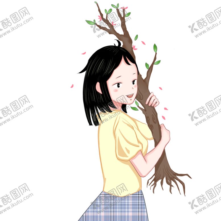 编号：63088901140210382993【酷图网】源文件下载-拿着树苗的女孩