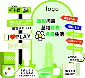 绿色环保主题指示牌展示