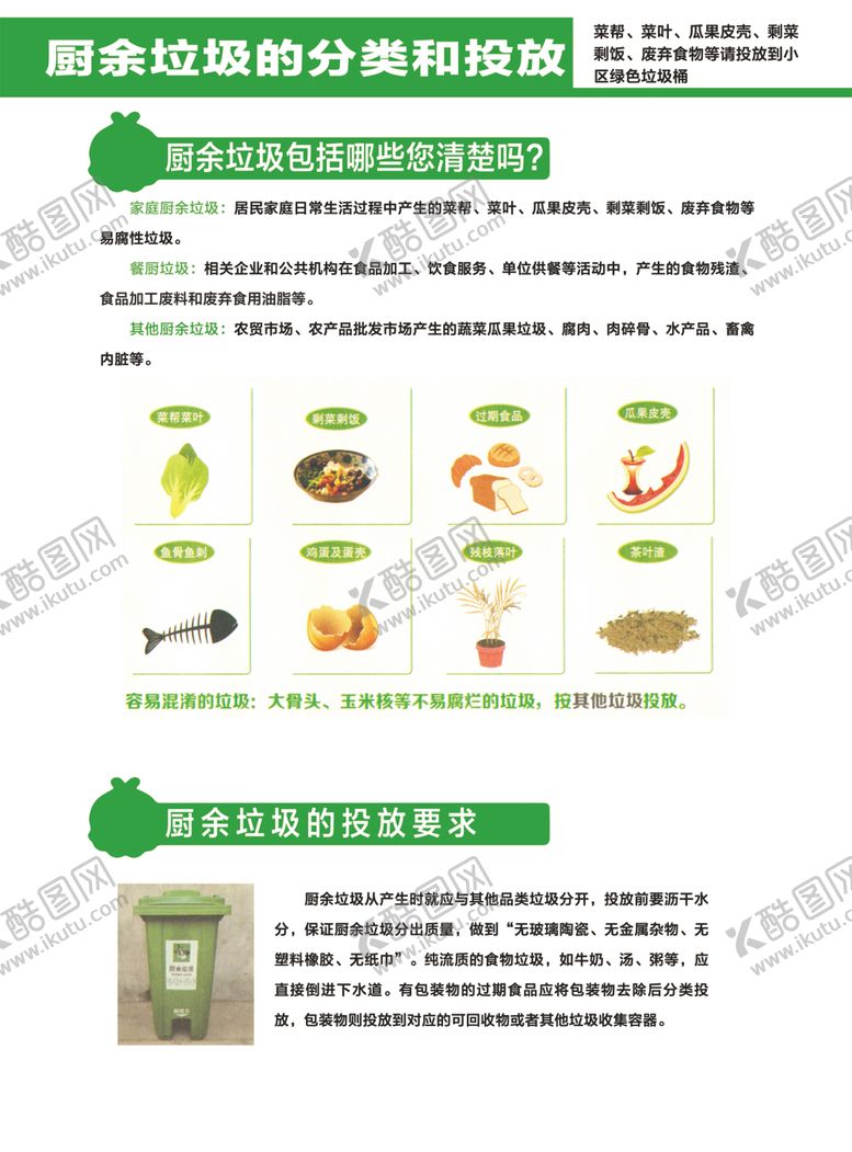 编号：43927909141257429525【酷图网】源文件下载-新版厨余垃圾的分类和投放