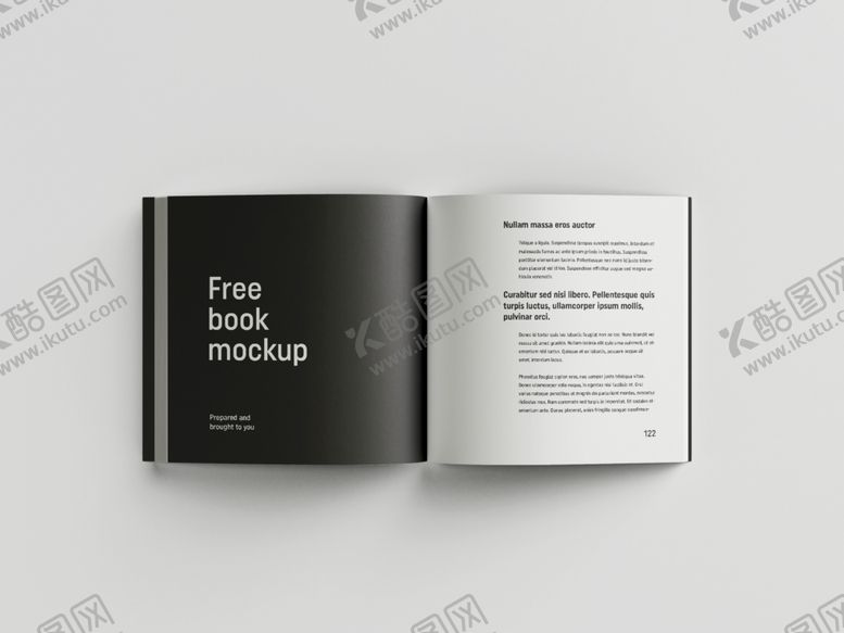 编号：63814504171250336063【酷图网】源文件下载-打开的黑白简约风书籍展示样机