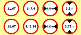 限高限重限宽路牌标识