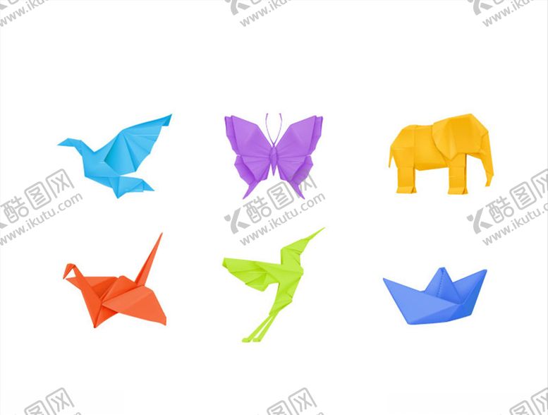 编号：93225909281209351431【酷图网】源文件下载-彩色折纸设计矢量素材