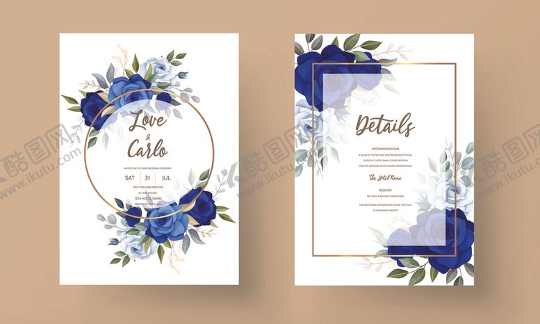 编号：55416209211737066512【酷图网】源文件下载-花卉婚礼请柬设计