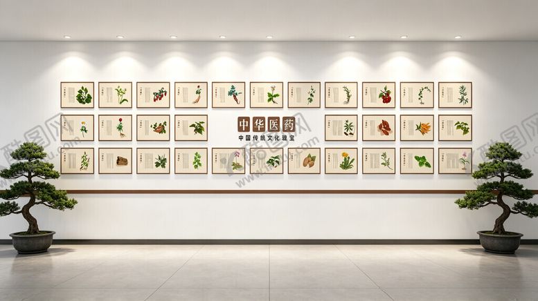 编号：74631404280058507946【酷图网】源文件下载-中药介绍文化墙
