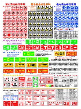 工地标志大全安全提示图标禁烟图标