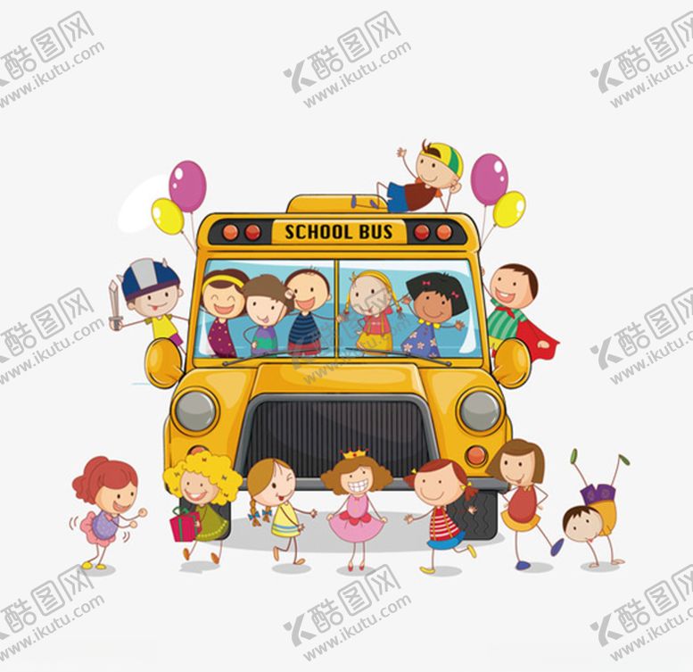 编号：59884109291908412573【酷图网】源文件下载-载满小孩的校车矢量图