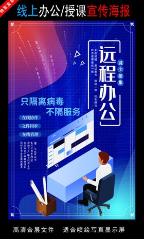 远程办公在线授课海报