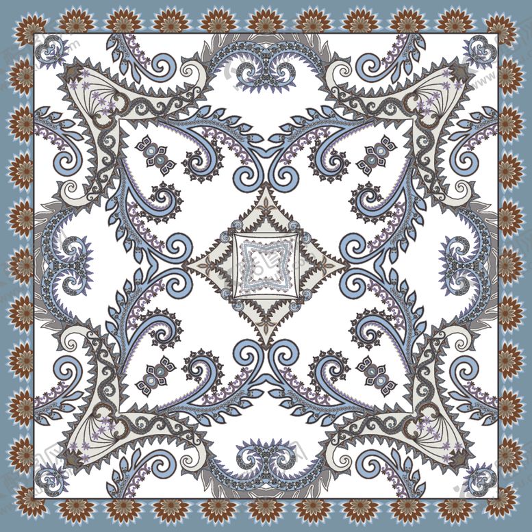 编号：50248309191856509130【酷图网】源文件下载-欧式腰果方巾