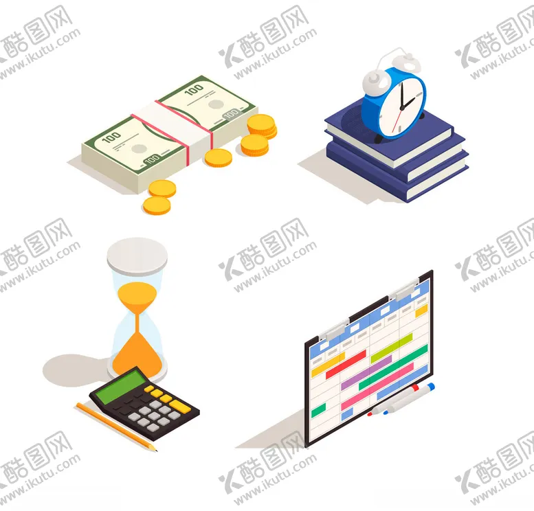 编号：76441002271059069401【酷图网】源文件下载-等距商业商务图标插画元素