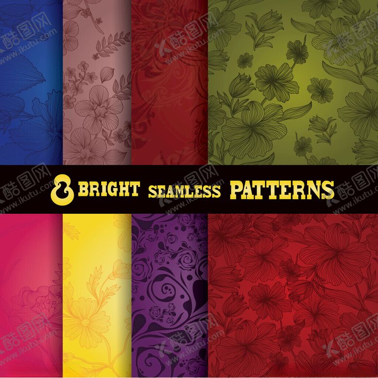 编号：17358711192021066230【酷图网】源文件下载-多彩无缝图案集合