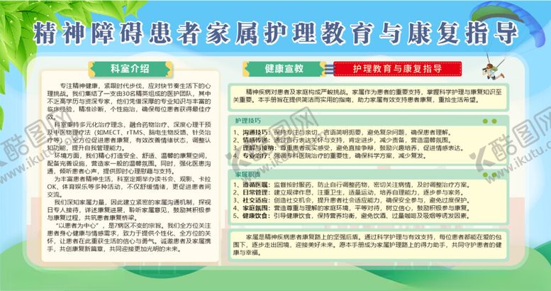 编号：17533701260345113051【酷图网】源文件下载-精神障碍患者家属护理康复指导