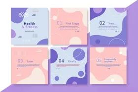 多彩花卉图案卡片设计模板