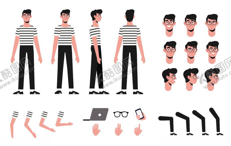 编号：60475206252020511546【酷图网】源文件下载-人物动作拆分