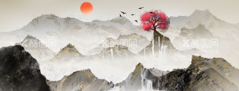 编号：10736702122252116353【酷图网】源文件下载-水墨山水画