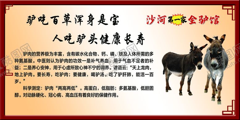 编号：92720111050713233034【酷图网】源文件下载-驴肉展板