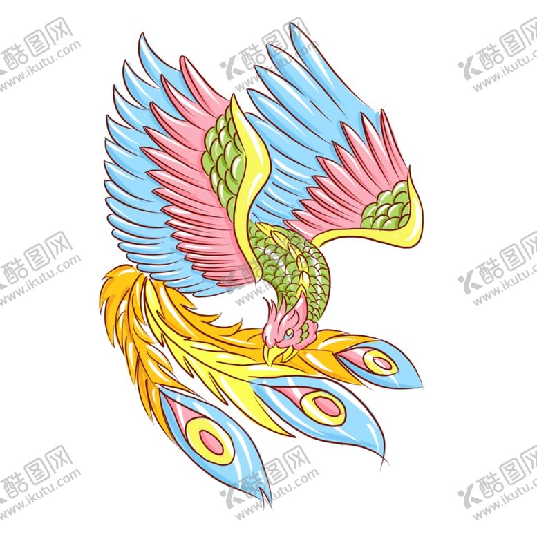 编号：24066109282109579988【酷图网】源文件下载-国潮凤凰插画