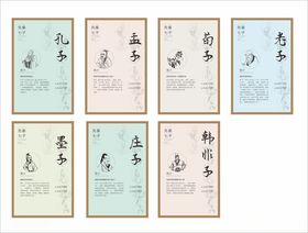 先秦七子海报展板古代名人