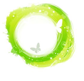 绿色边框古典花纹植物中式花纹彩