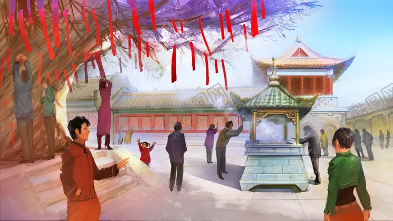 编号：33272711220919316377【酷图网】源文件下载-新年祈福