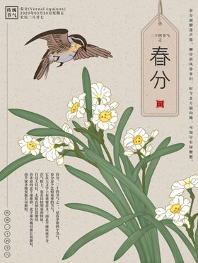 中国风简约手绘寒露节气地产海报