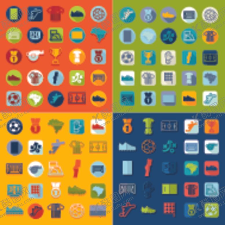 编号：20076504071539296104【酷图网】源文件下载-多彩扁平化图标集合