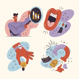 创意手势与多彩元素组合