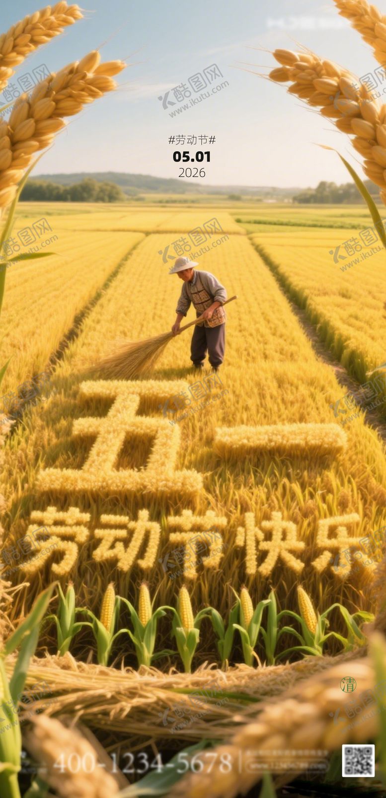 编号：83133505010202277690【酷图网】源文件下载-劳动节丰收海报