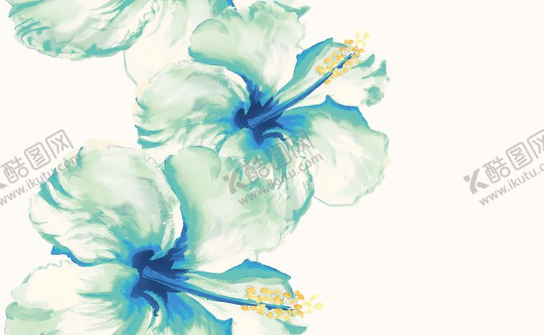 编号：11838604041540068895【酷图网】源文件下载-清新绿蓝调木槿花美图