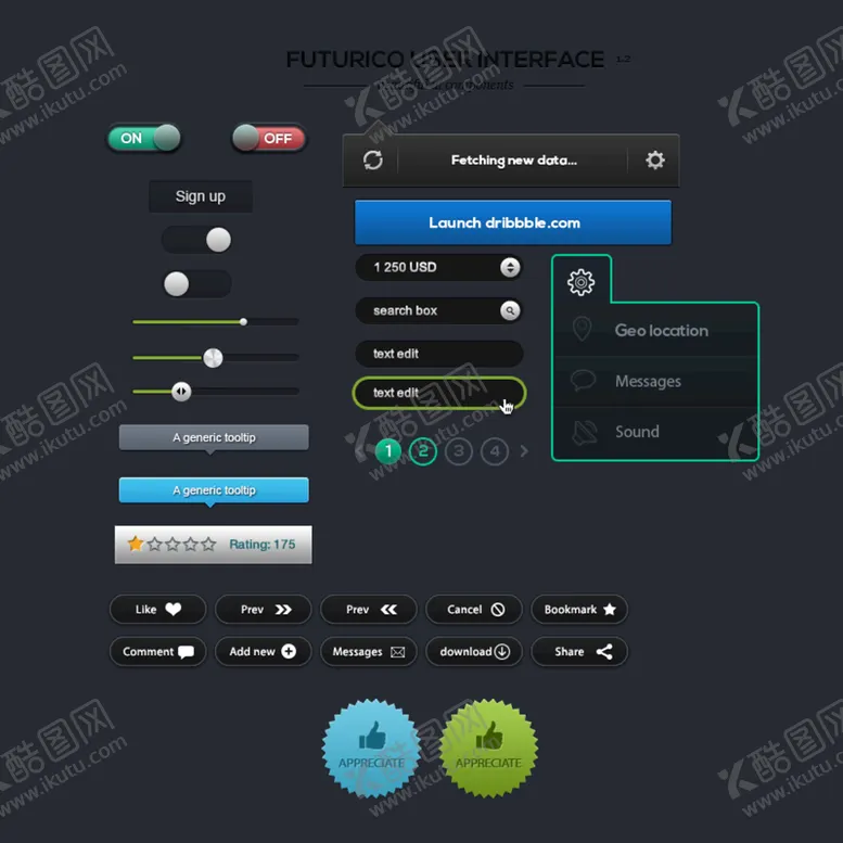 编号：48163909290055560762【酷图网】源文件下载-ui按钮套件