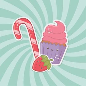 小清新点心卡通图案