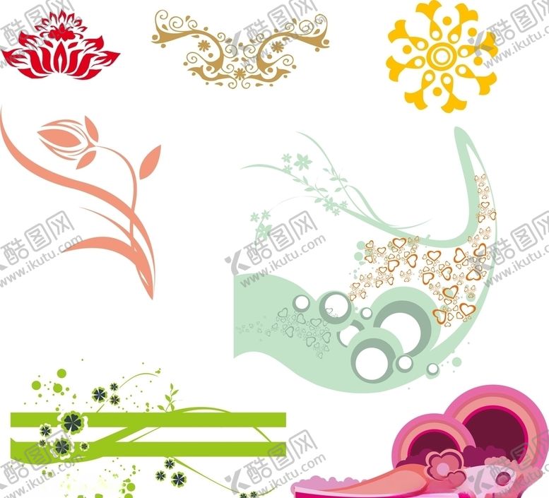 编号：93825909241157184186【酷图网】源文件下载-矢量花朵花纹装饰花纹