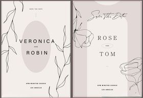 简约花卉婚礼请柬设计